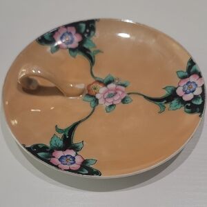 Noritake Tan and Pink Ceramic Art Plate